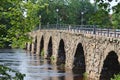 SwedenÃ¢â¬â¢s longest arched stone bridge Ostra Bron in Karlstad. Royalty Free Stock Photo